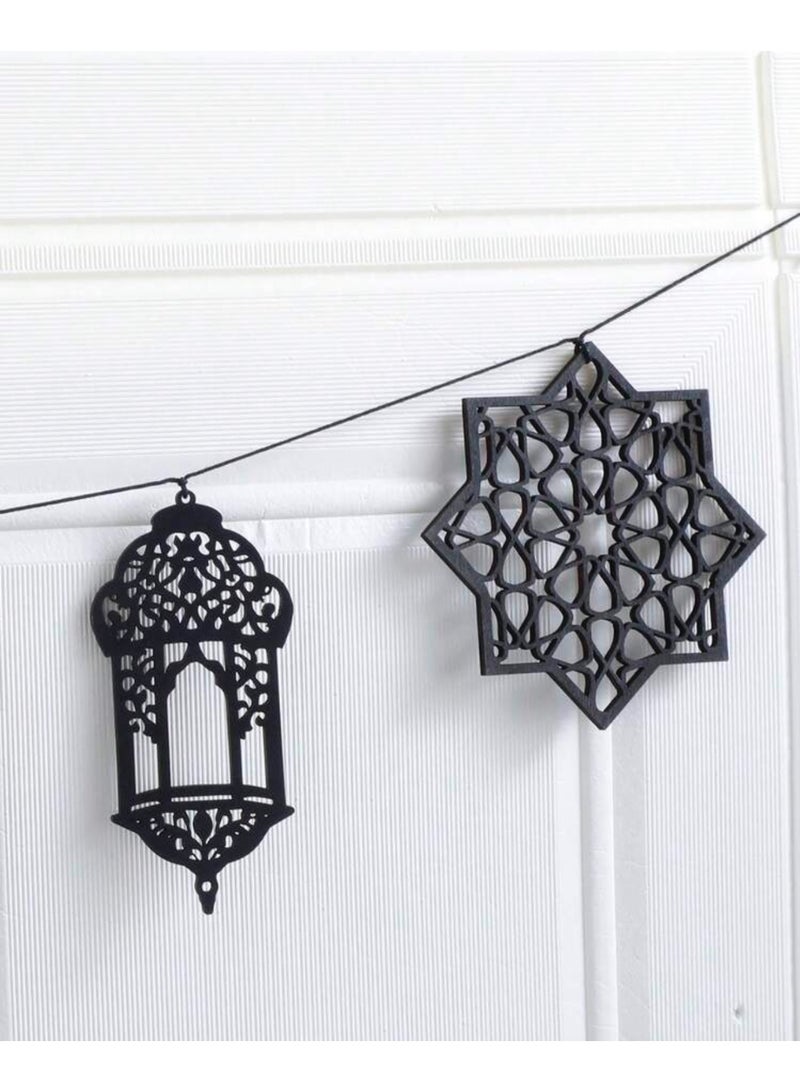 زينة رمضان جدارية باللون الأسود | ديكور رمضاني أنيق للمنازل والمجالس - Image 3